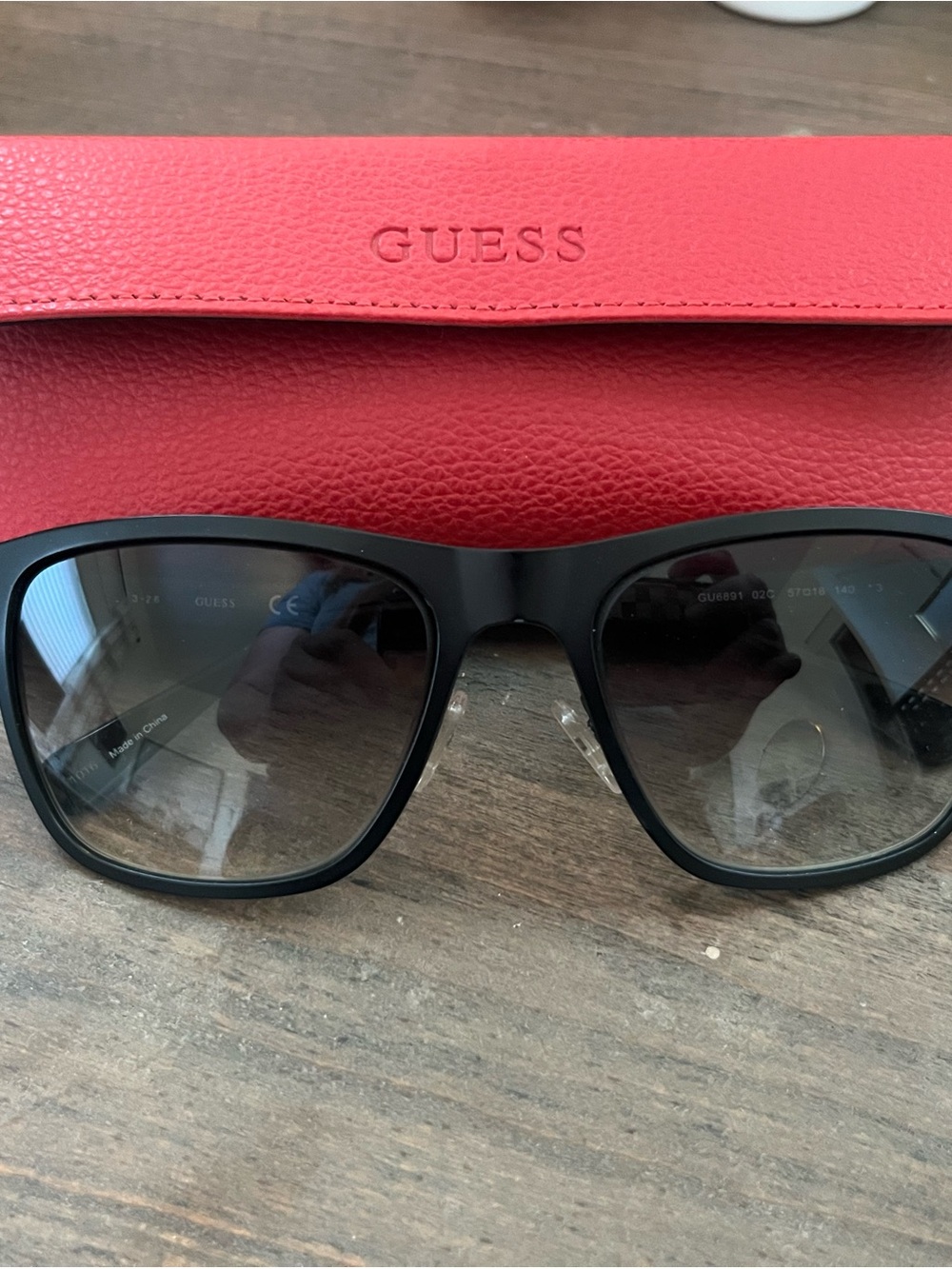 Guess Black Sunglasses with Red Case